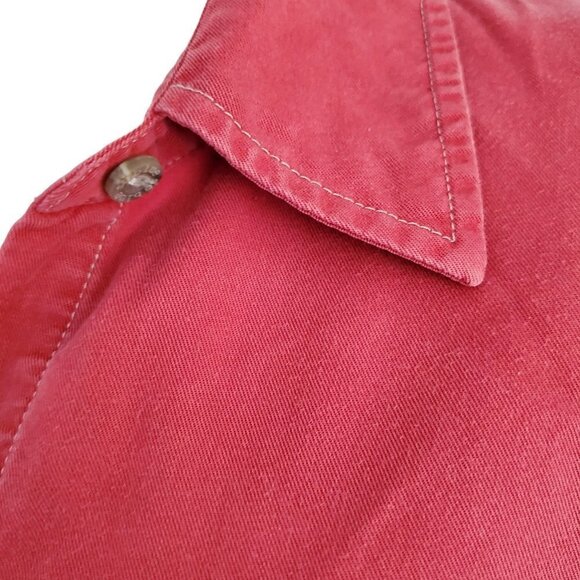 Sigrid Olsen Shacket Red Button Down 100% Tencel Lyocell Long Sleeve Shirt M - Picture 3 of 14